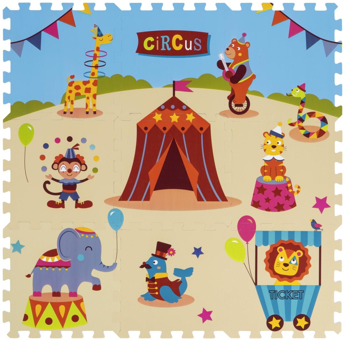 Puzzlematte Zirkus bunt