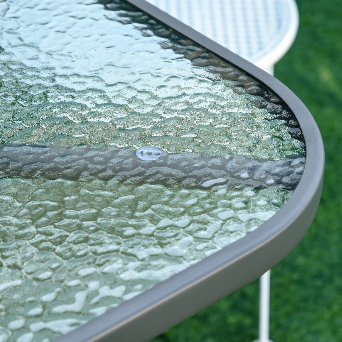 Outsunny Gartentisch grau Glas B/H/L: ca. 80x70x120 cm