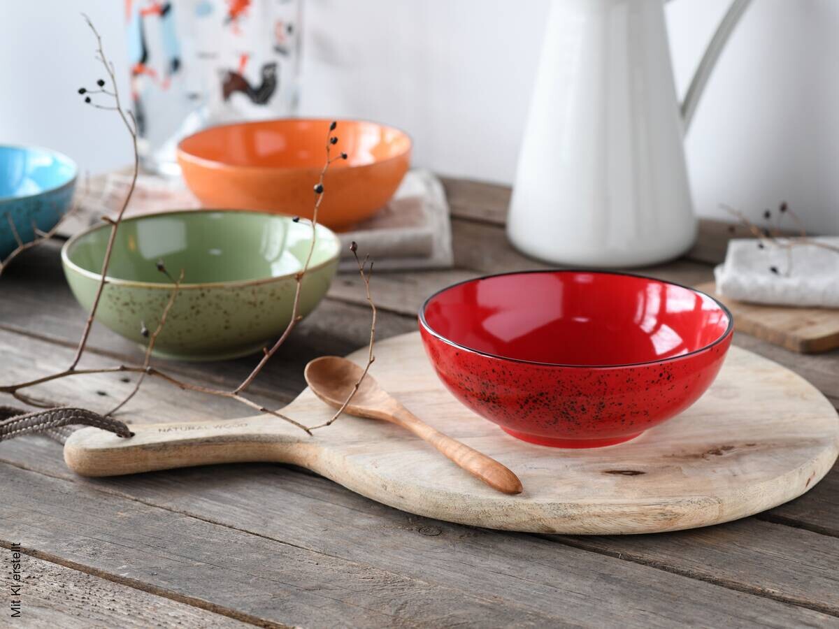 CreaTable Schüsselset Nature Collection mehrfarbig Steinzeug