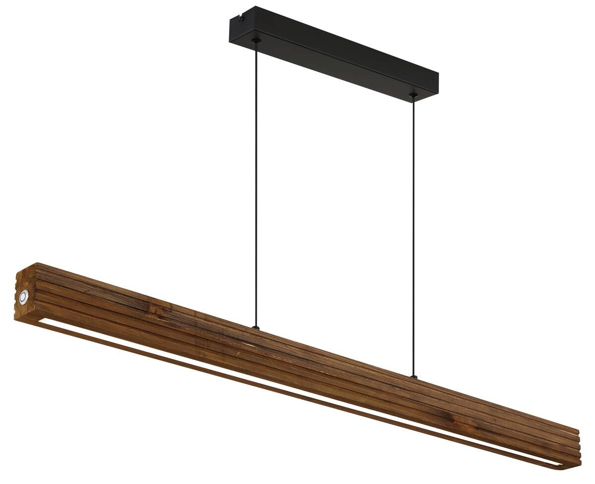 GLOBO LED-Pendelleuchte OAKRA schwarz Metall Holz B/H/T: ca. 6x120x1 cm 1 Brennstellen