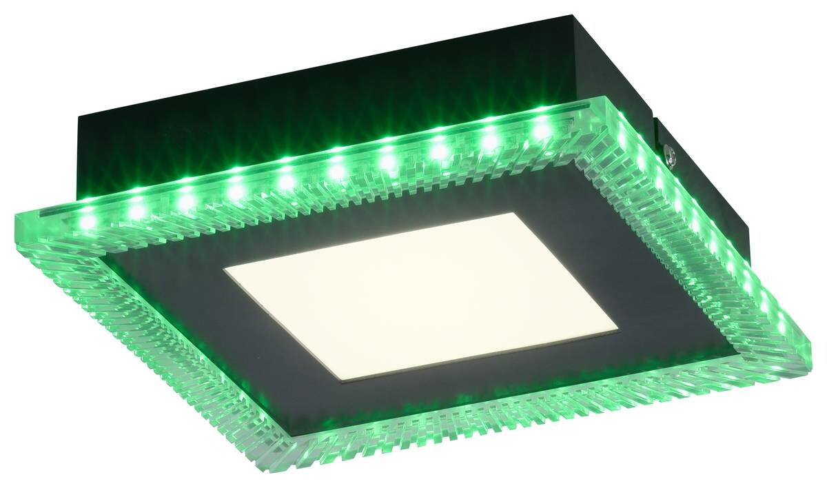 Just Light LED-Deckenleuchte 14510-18 schwarz Kunststoff B/H/L: ca. 20x5x20 cm