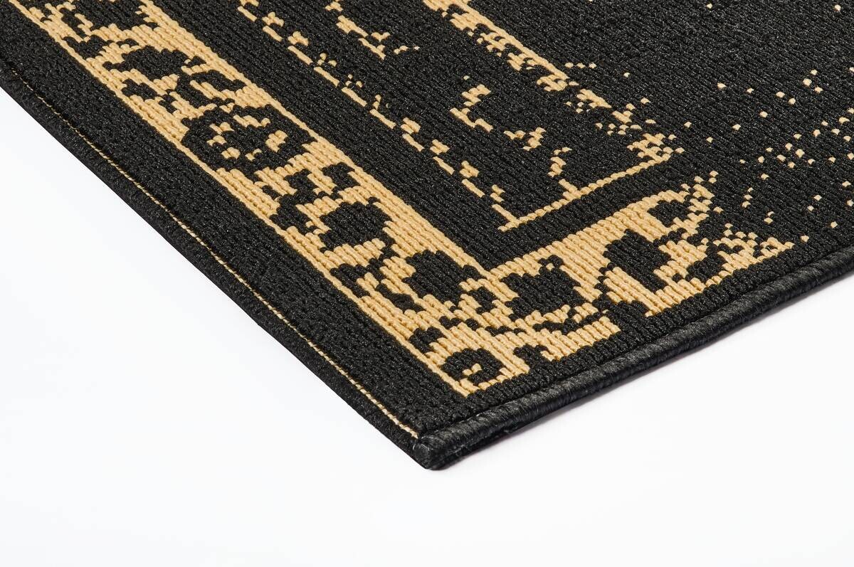 Webteppich Luxus schwarz B/L: ca. 120x170 cm