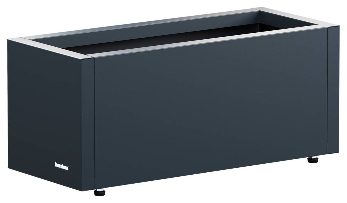 Herstera Garden Pflanzkübel Cube anthrazit Metall B/H/L: ca. 60x25x25 cm