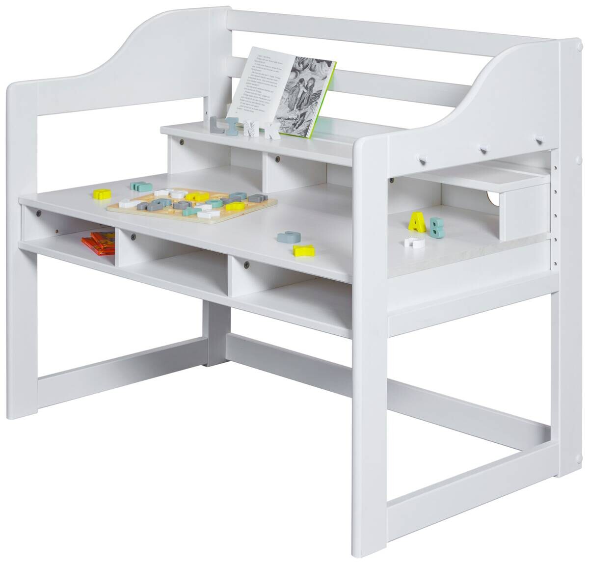 Kinderschreibtisch Kids Learning weiß lackiert B/H/L: ca. 68x91x112 cm