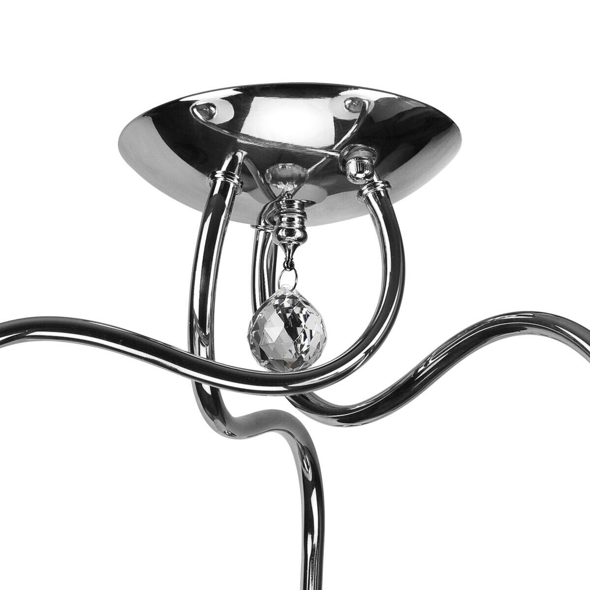 Lamkur Deckenleuchte Miranda Chrom Glas Metall H/L: ca. 31x50 cm E27 3 Brennstellen