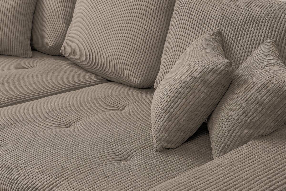 Big Sofa Greige Microfaser B/H/T: ca. 248x80x114 cm