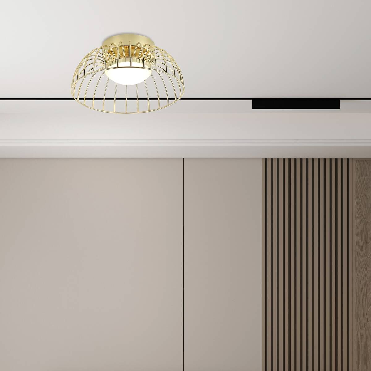 Lamkur Deckenleuchte gold Stahl B/H/L: ca. 27x27x17 cm