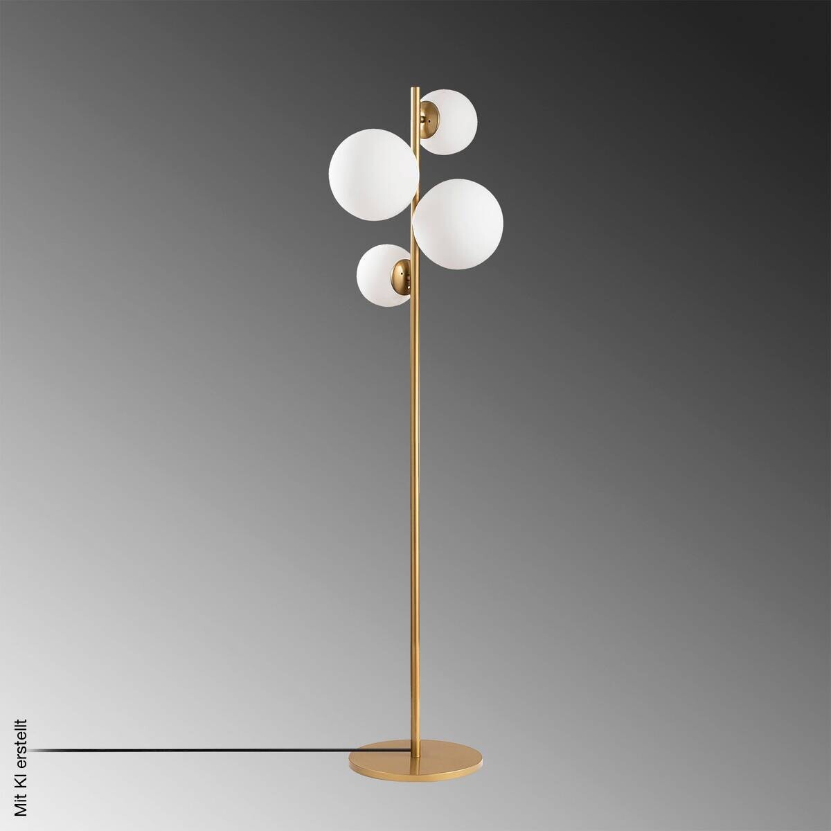 Opviq Stehlampe gold Glas Metall B/H/T/L/D: ca. 33x162x33x33x33 cm E14 4 Brennstellen