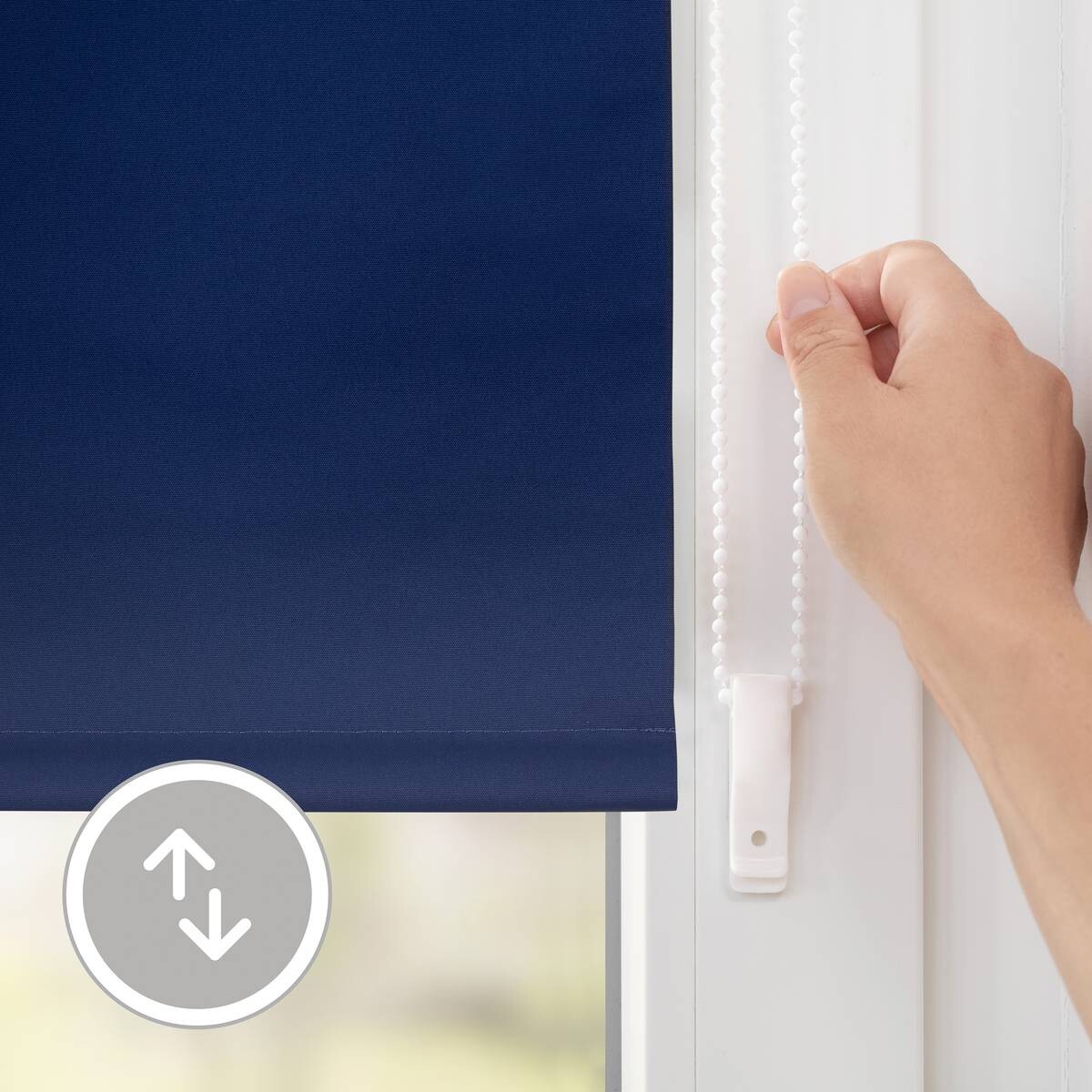 LICHTBLICK Thermo Klebe-/Klemmrollo Verdunklungsqualität blau B/L: ca. 65x150 cm