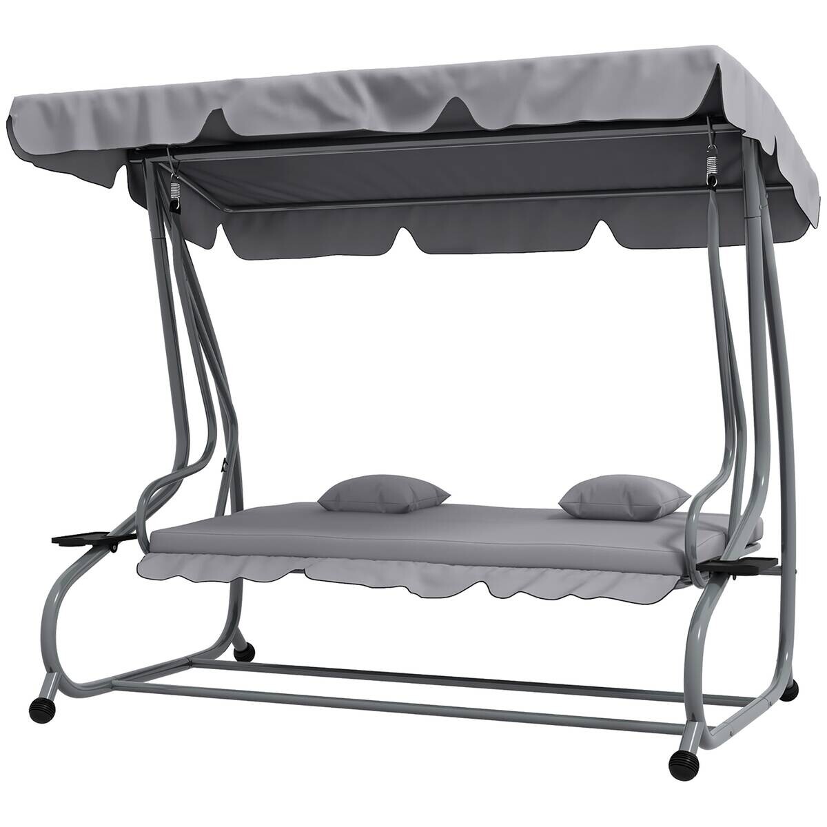 Outsunny Hollywoodschaukel hellgrau Polyester-Mischgewebe B/H/L: ca. 120x164x200 cm