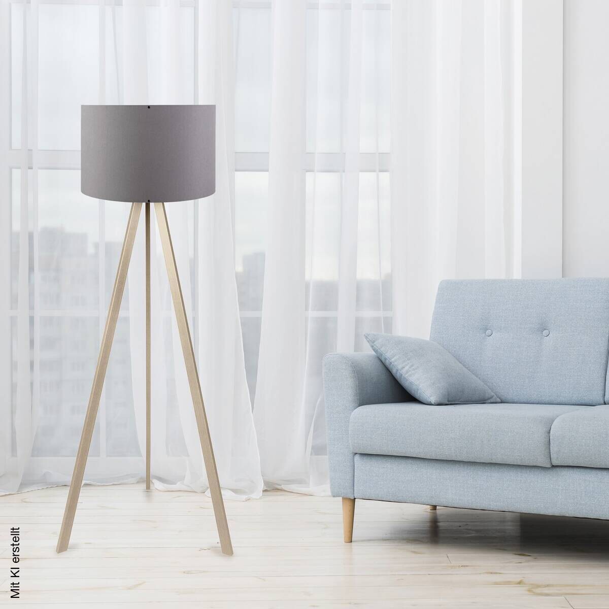 Opviq Stehlampe Eiche MDF PVC B/H/T/L/D: ca. 38x140x38x38x38 cm E27 1 Brennstellen