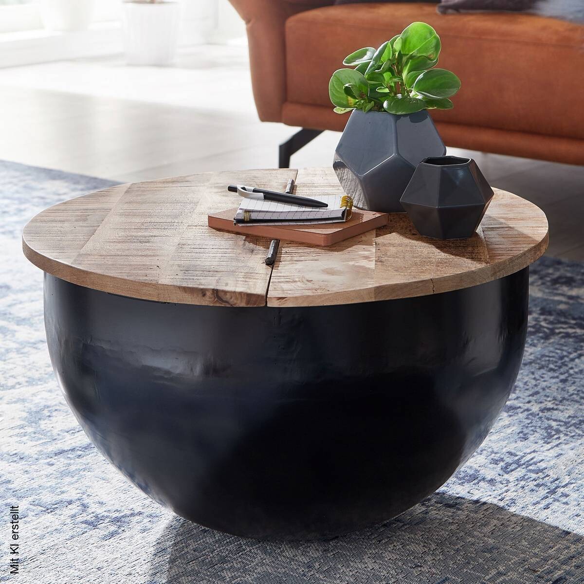 Couchtisch schwarz B/H/T: ca. 60x34x60 cm
