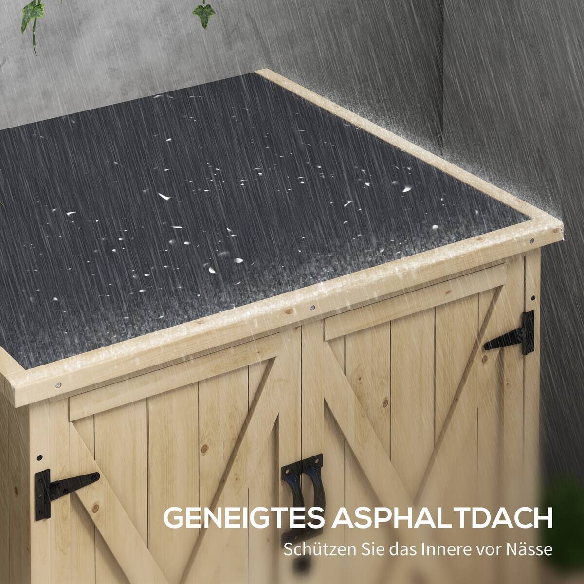 Outsunny Gartenschrank natur Polypropylen B/H/L: ca. 88x77,5x90 cm