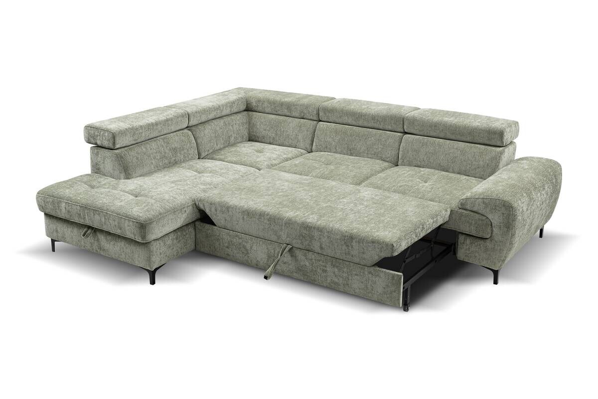 Ecksofa mit Bettfunktion und Bettkasten mint Microfaser B/H/T: ca. 256x73x202 cm