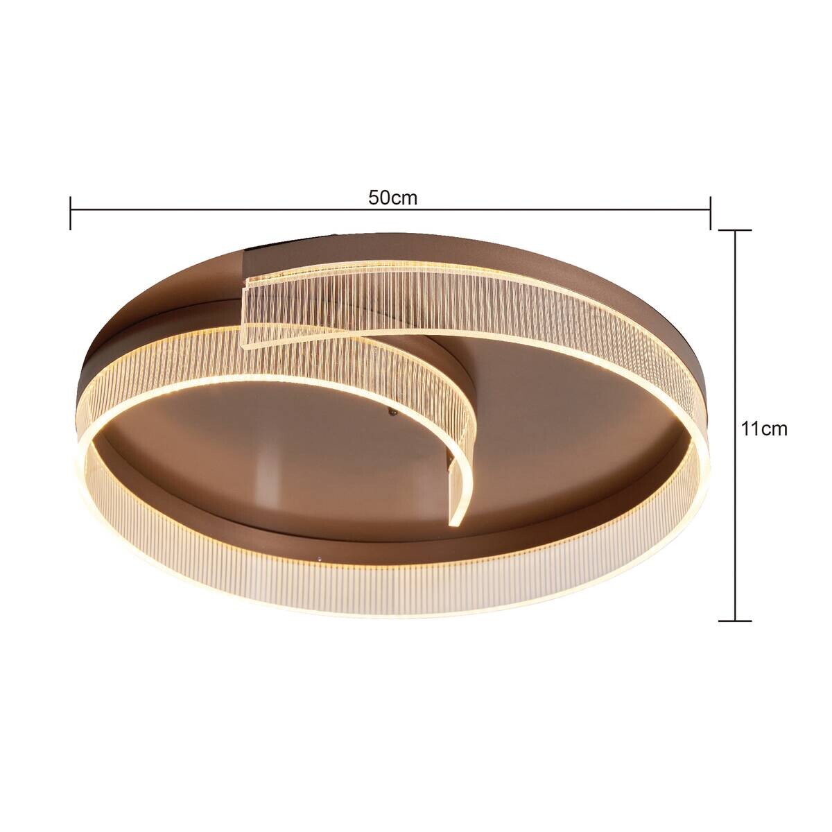 POCOline LED-Deckenleuchte Alena Cappuccino Metall H/D: ca. 10x50 cm