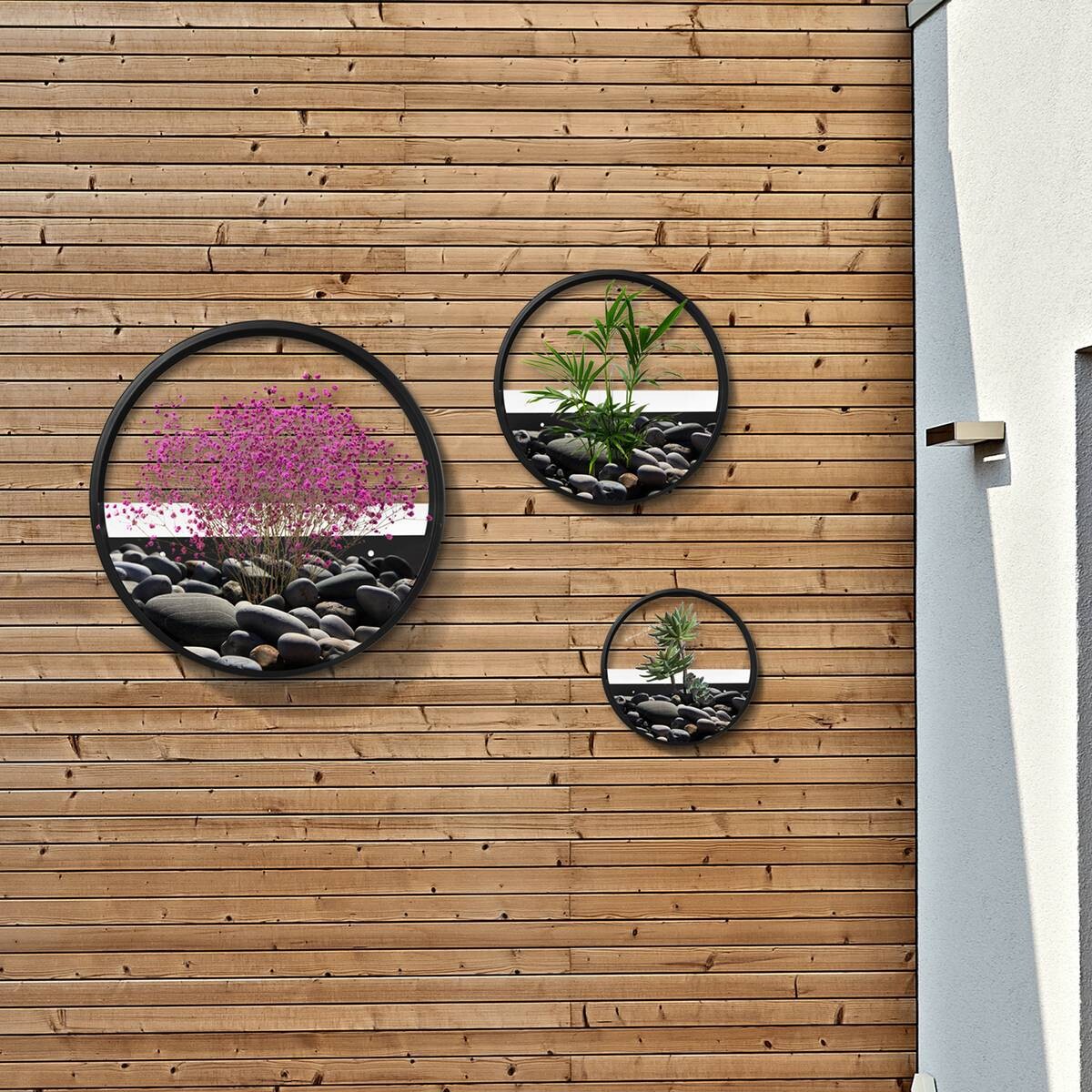 Outsunny Blumentöpfe-Set für die Wand schwarz Stahl B/H/L: ca. 30,5x5x30,5 cm