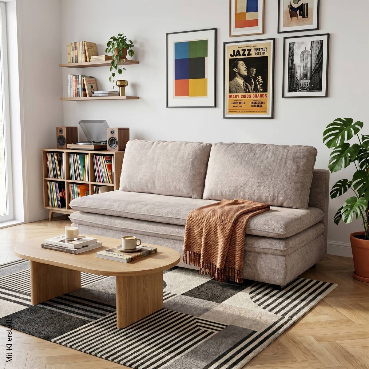 Schlafsofa Fiesta Greige Microfaser B/H/T: ca. 200x89x85 cm