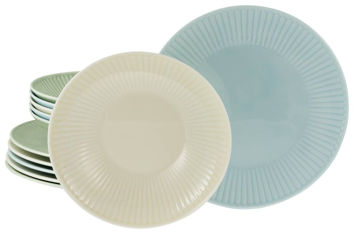 CreaTable Tafelservice Valencia bunt Porzellan 12 tlg.