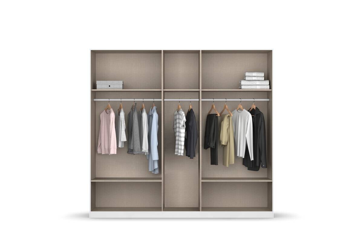 Kleiderschrank Jubi Alpinweiß grau B/H/T: ca. 226x210x54 cm