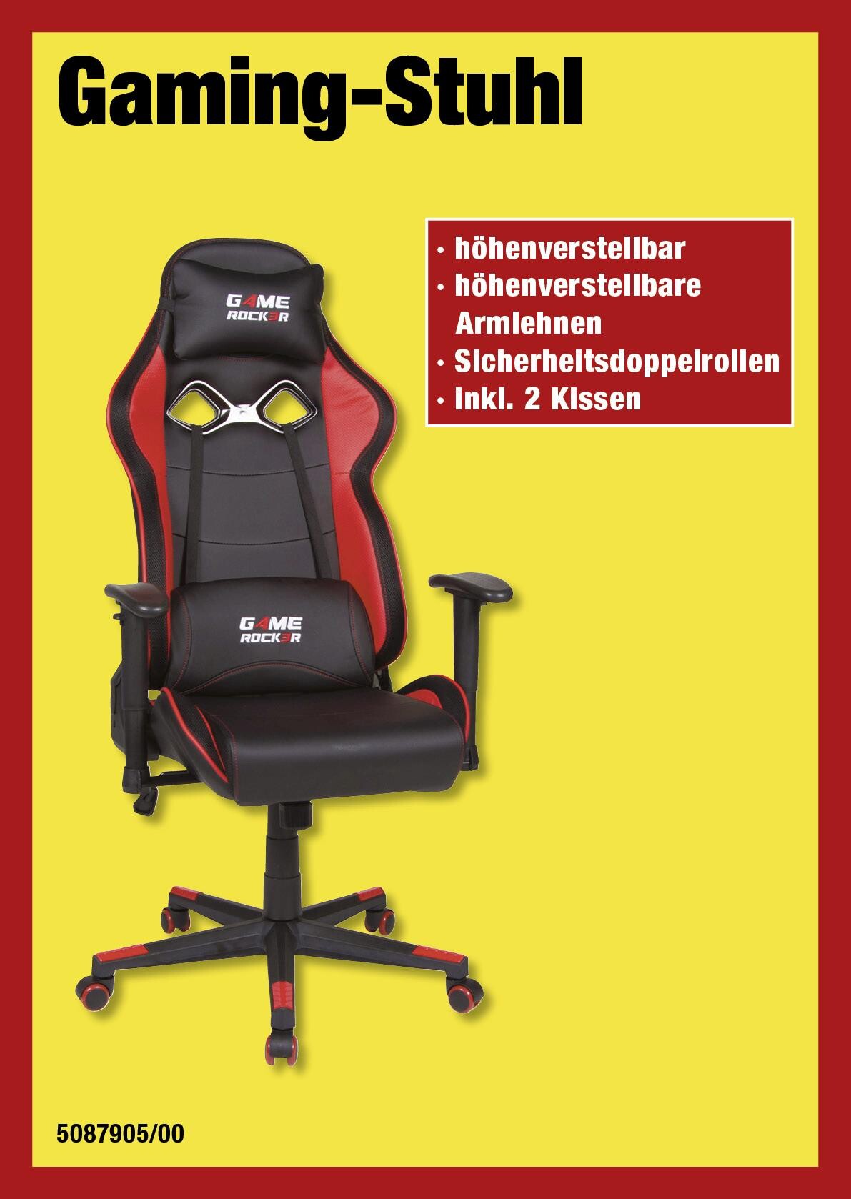 Gaming-Sessel Game Rocker schwarz rot