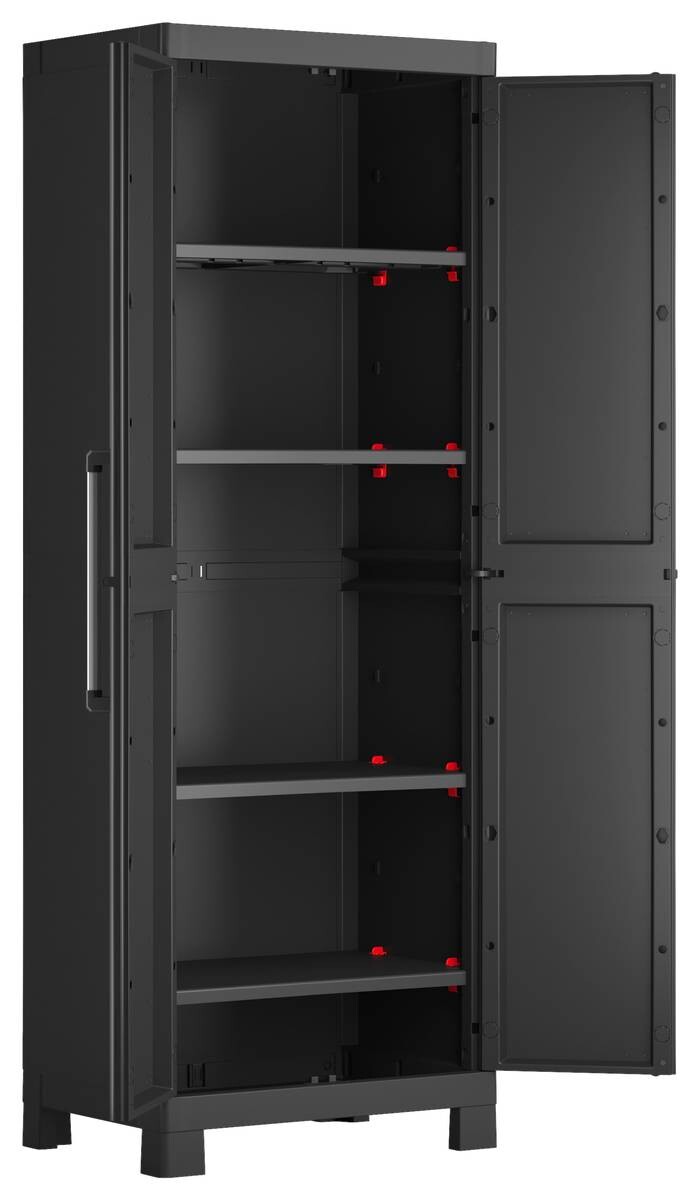 Keter Kunststoffschrank Detroit schwarz Kunststoff B/H/T: ca. 65x182x45 cm