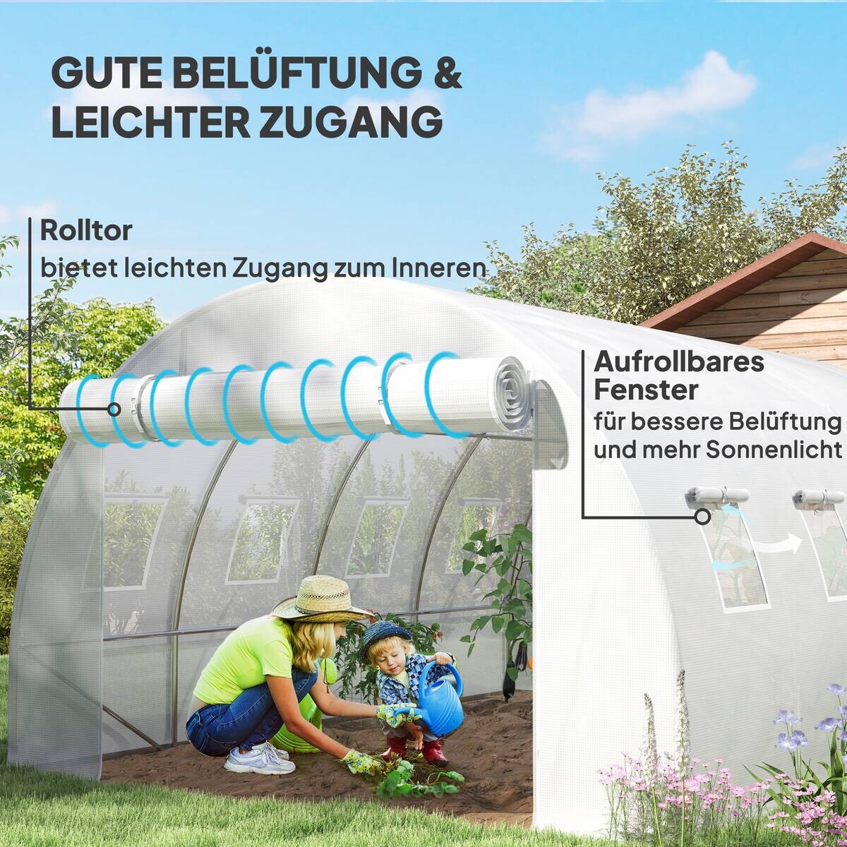 Outsunny Gewächshausfolie B/H/T/L: ca. 300x200x300x400 cm weiß