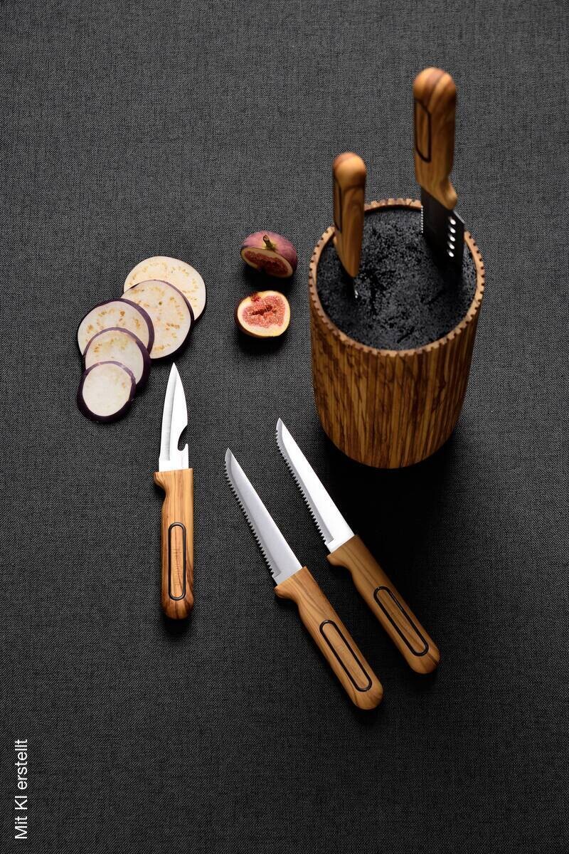 BERGNER Multifunktionsmesser-Set CHARCOAL silber Edelstahl 3 tlg.