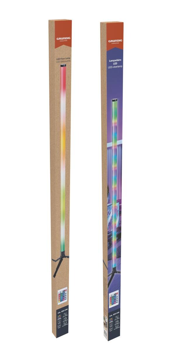 Grundig Stehlampe schwarz B/H/L: ca. 2,5x2,5x120 cm