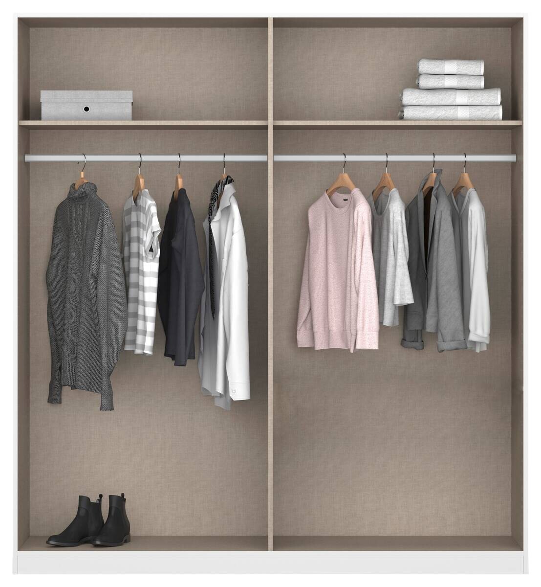 Kleiderschrank Genua grau Eiche Artisan Nachbildung B/H/T: ca. 181x197x54 cm