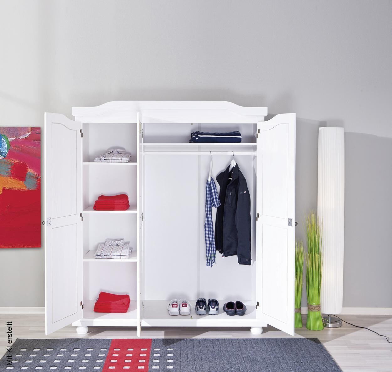 Kleiderschrank Bastian weiß B/H/T: ca. 150x180x56 cm