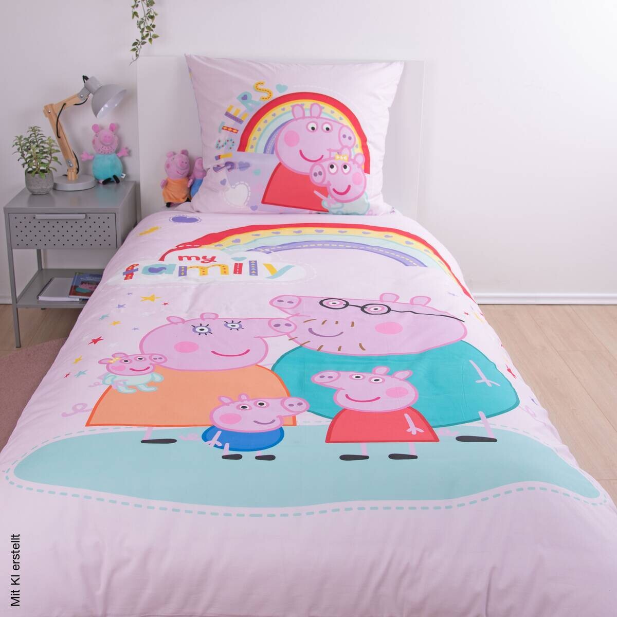 Baumwoll Bettwäsche Peppa Pig bunt Baumwolle