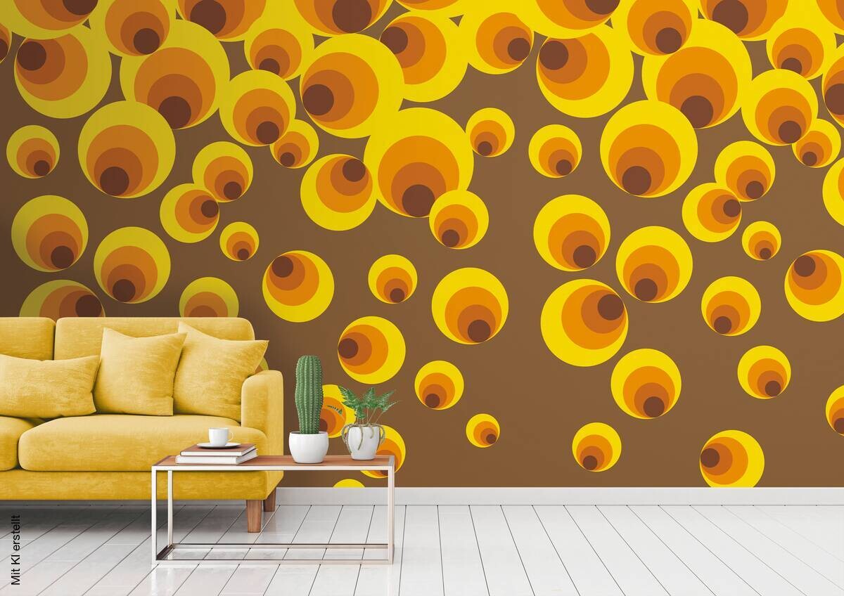 Livingwalls Fototapete Vintage gelb braun orange B/L: ca. 280x159 cm