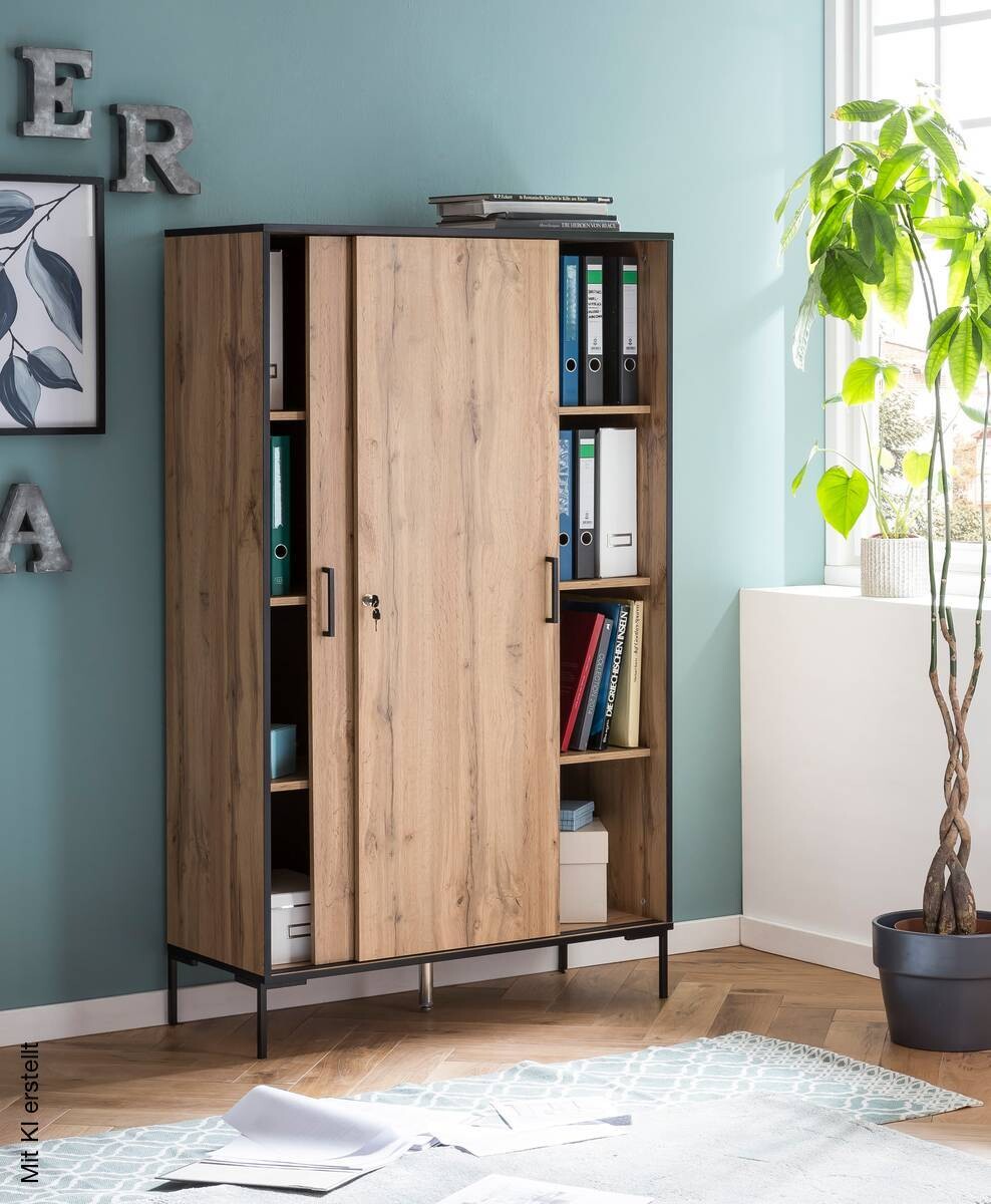 Hochschrank Serie 2000 Eiche Landhaus Nachbildung B/H/T: ca. 100,1x163,8x41 cm
