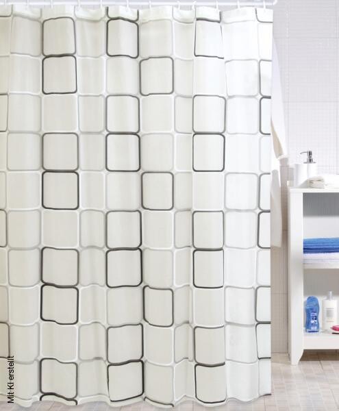 Acus Duschvorhang Window creme taupe Textil B/L: ca. 180x200 cm
