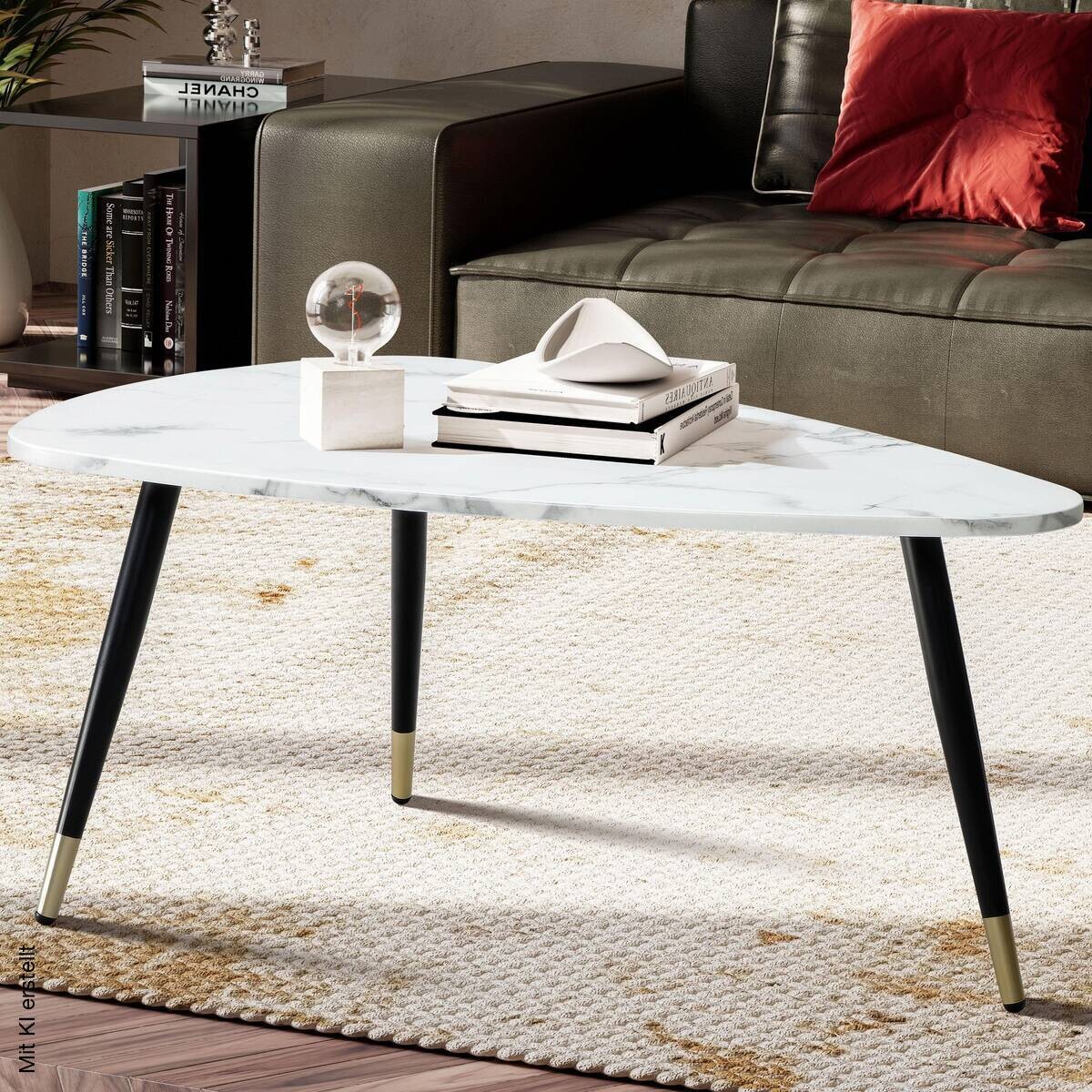 Couchtisch weiß Marmor Optik B/H/T: ca. 90x41x60 cm