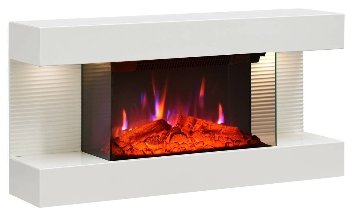 Balderia Elektrischer-Kamin weiß Metall B/H/T: ca. 82x41,8x21,6 cm