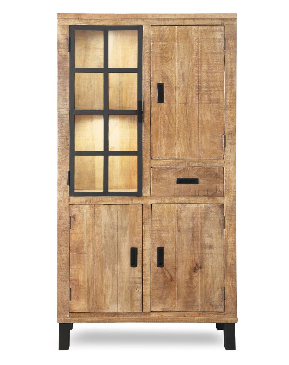 Vitrine Kali latte Mango B/H/T: ca. 88x180x40 cm