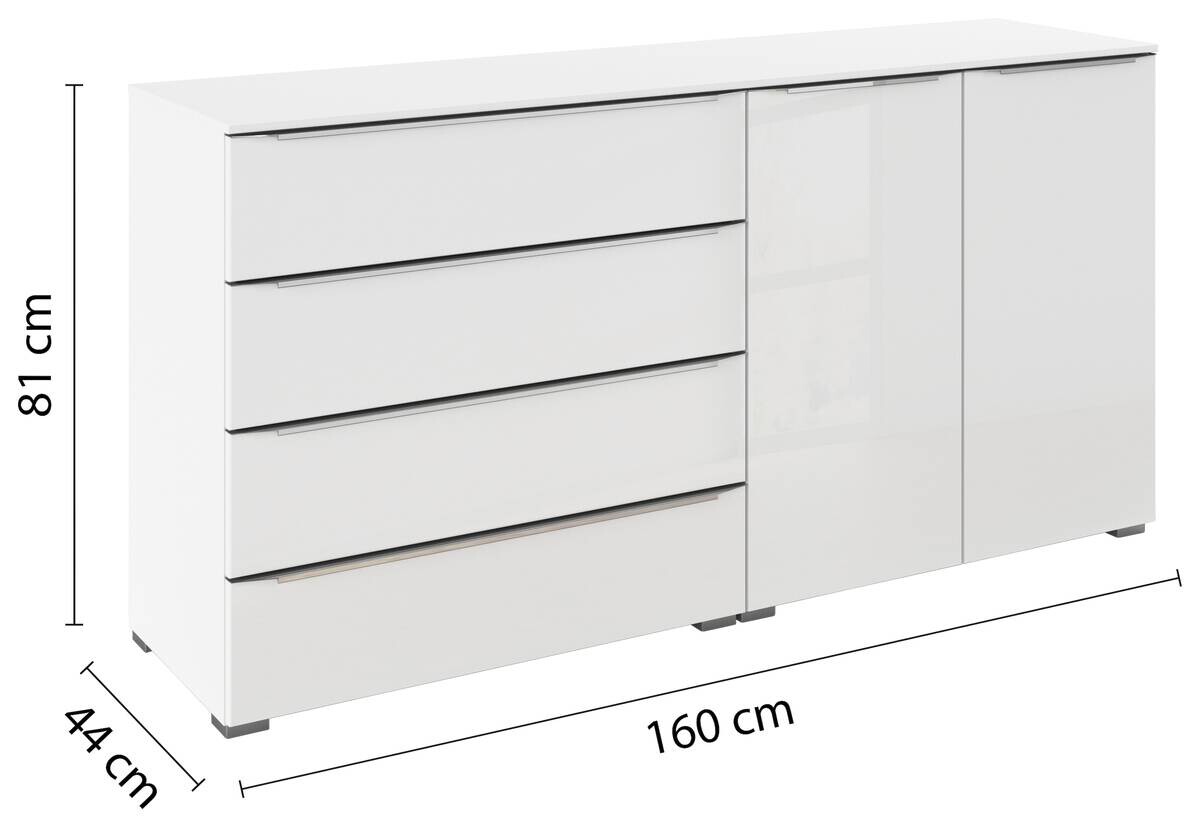 Kommode Aldono Deluxe Alpinweiß B/H/T: ca. 160x81x42 cm