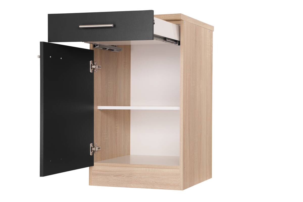 Unterschrank Merle schwarz B/H/T: ca. 50x85x60 cm