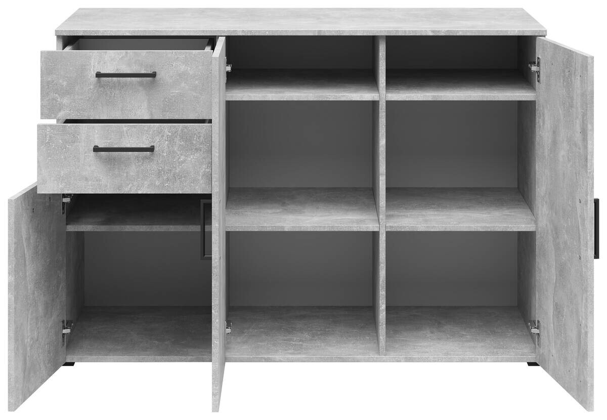 Kommode Multi-Stauraum Typ 29 Beton Optik B/H/T: ca. 120x83x52 cm