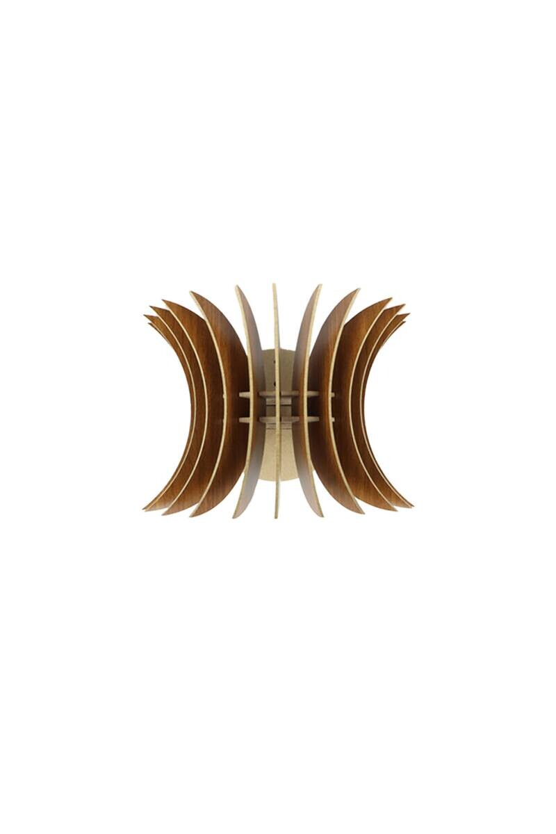 Wandleuchte nussbaum MDF B/H/T/L: ca. 20x20x20x28 cm E27 1 Brennstellen
