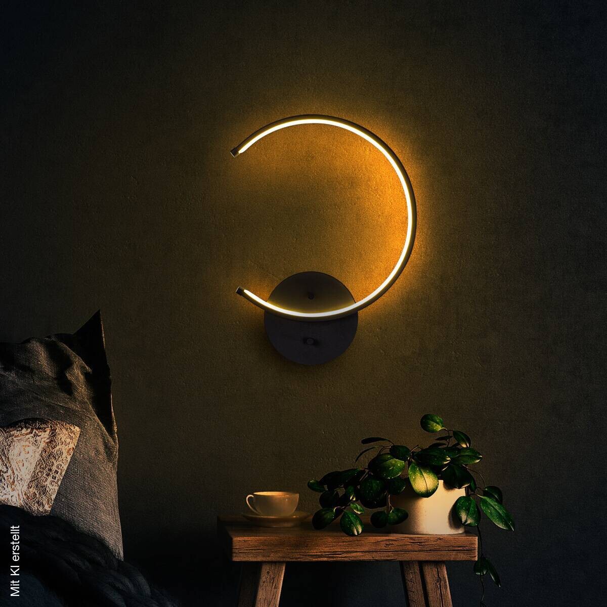 Opviq Wandleuchte Moon schwarz Metall B/H/T/L: ca. 33x46x6x33 cm