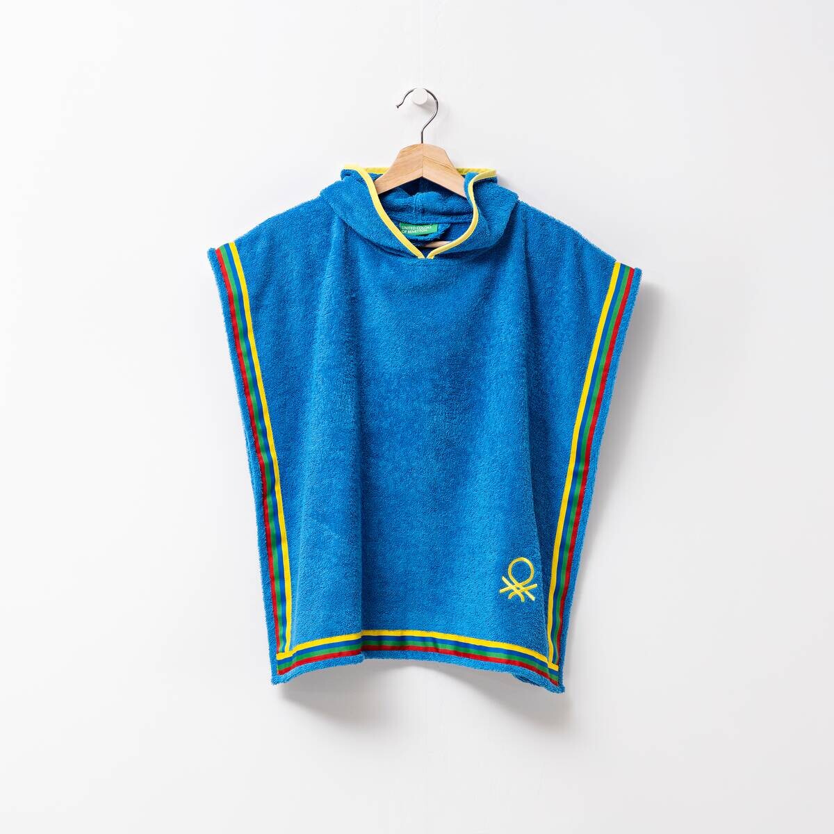 BENETTON Kinder-Badeponcho blau Baumwolle B/L: ca. 65x65 cm