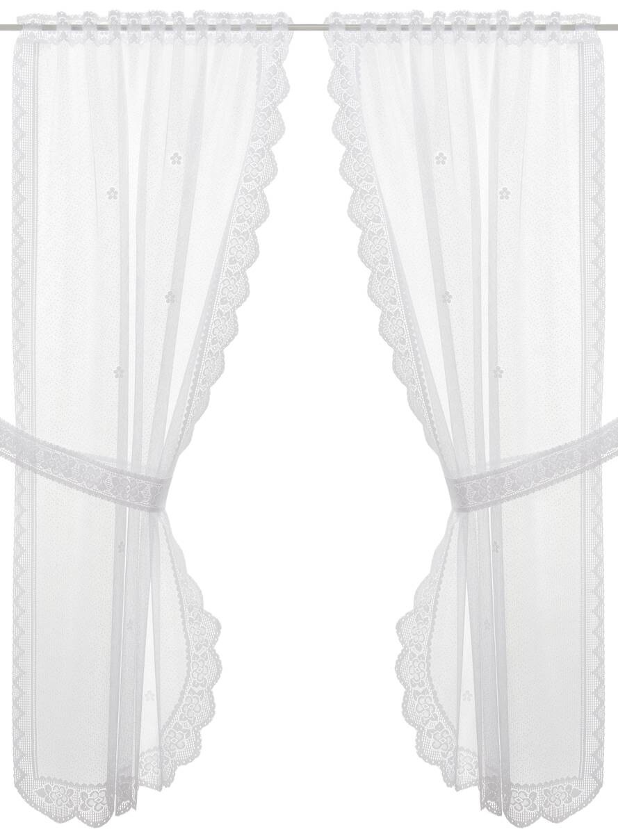 creative lifestyle Landhausgardine Bern weiß 100% Polyester B/L: ca. 90x160 cm