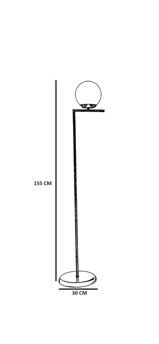 Opviq Stehlampe weiß schwarz Metall Glas B/H/L: ca. 30x155x30 cm E27 2 Brennstellen