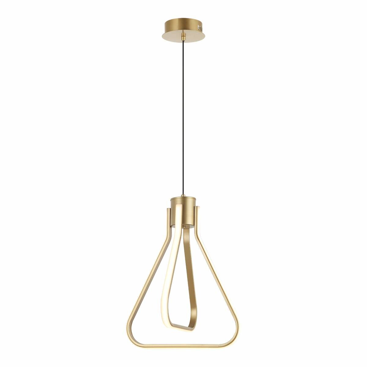 Lamkur Pendelleuchte gold Stahl B/H/L: ca. 12x36x36 cm