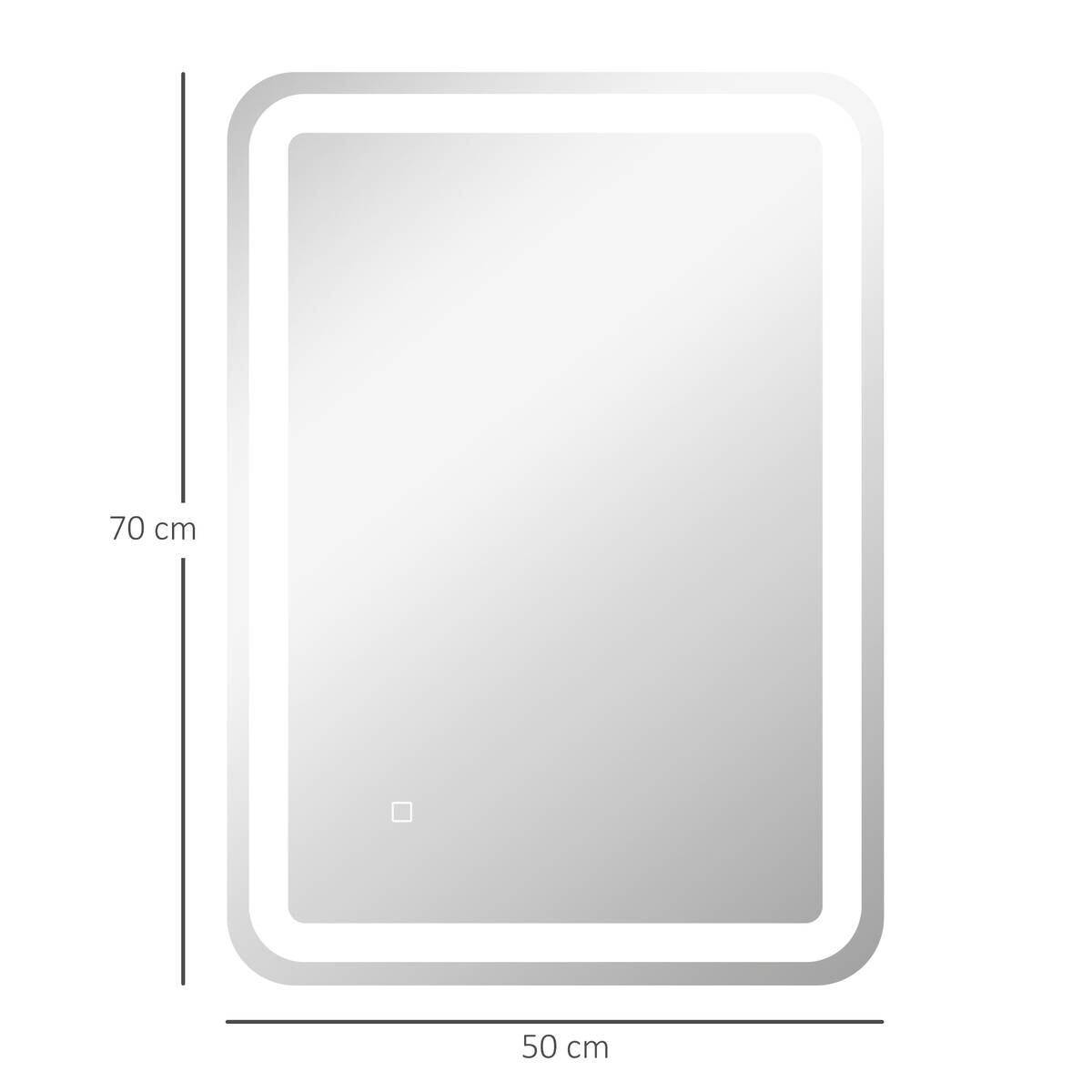 HOMCOM LED-Bad-Spiegel silber B/H/L: ca. 50x4x70 cm