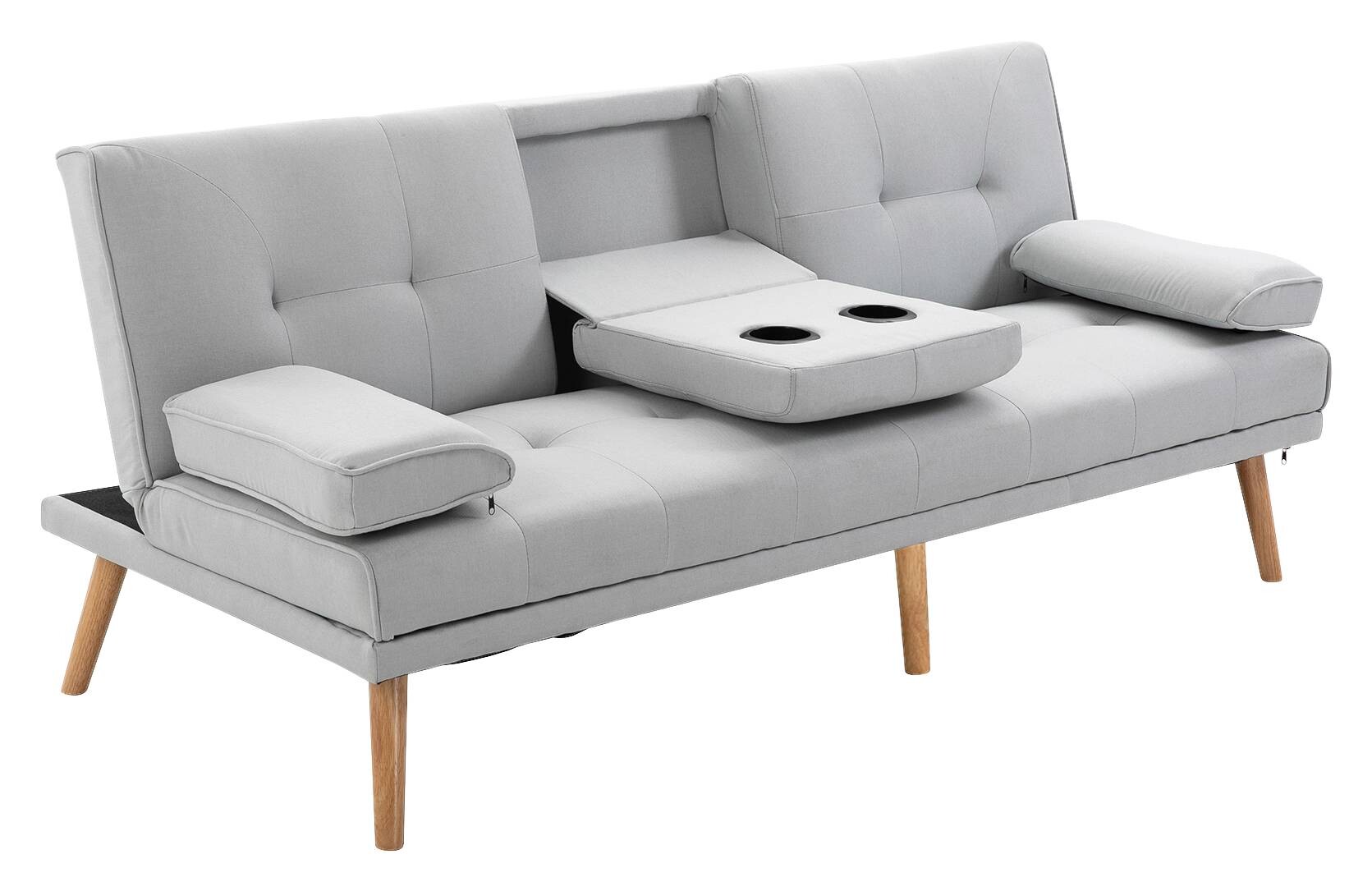 HOMCOM Schlafsofa 833-663 hellgrau B/H/T: ca. 181x78x77 cm