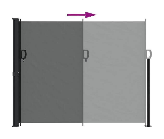 vidaXL Seitenmarkise anthrazit B/T/L: ca. 160x500x500 cm