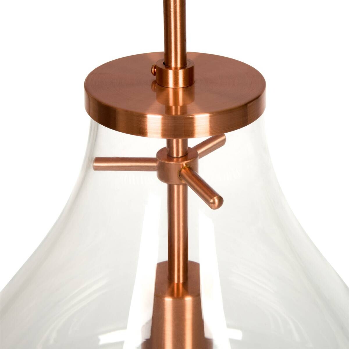 Kayoom Pendelleuchte Kupfer transparent Glas Eisen B/H/L: ca. 29x38x29 cm E27 1 Brennstellen